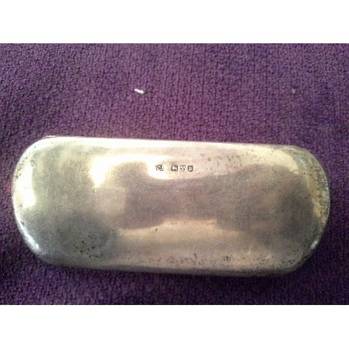 10 - STERLING SILVER SPECTACLES CASE -  CHESTER 1924 WITH ENGINE TURNED DETAIL AND MONOGRAM - ENGRAVED ON... 