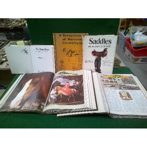 402C - 5 BOOKS ON HORSES SADDLES AND HARNESSES INCLUDING 