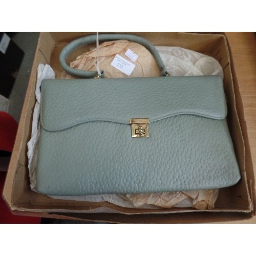 252 - VINTAGE FREEDEX GREY LEATHER HANDBAG