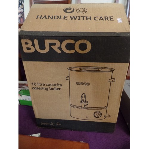 150 - BOXED BURCO 10 LITRE CAPACITY CATERING BOILER WITH CABLE