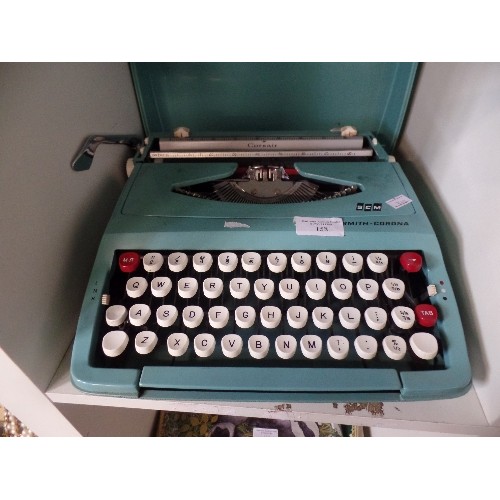 158 - SMITH CORONA CORSAIR PORTABLE TYPEWRITER WITH COVER