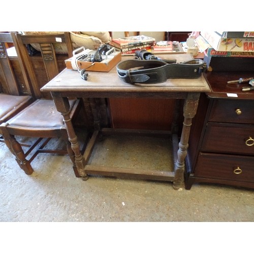 272 - OAK BARLEY TWIST TABLE WITH STRETCHERS - 31