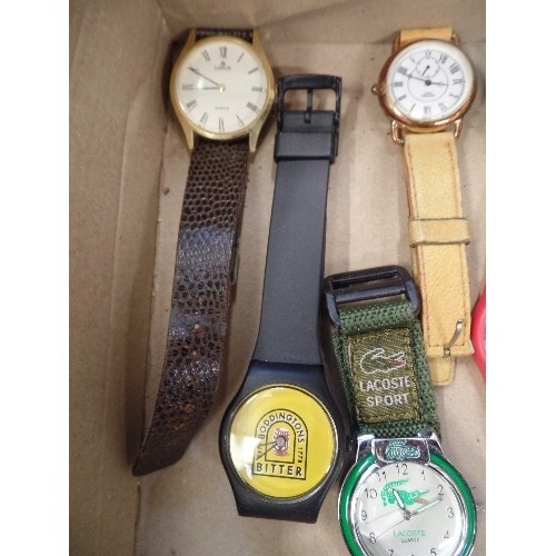 299 - 8 WATCHES INCLUDING LIMBRO,  LACOSTE, BODDINGTON BITTER AND LORUS