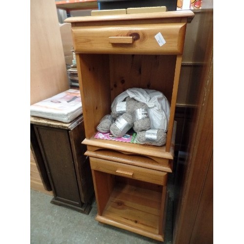 337 - PAIR OF SOLID PINE BEDSIDE CABINETS. OPEN BOTTOM WITH 1 SHELF.