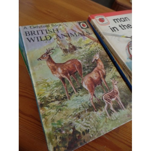 336 - 9 X VINTAGE LADYBIRD BOOKS. INC SCOUTS, MAN IN THE AIR, 'PEOPLE AT WORK' THE FISHERMAN.