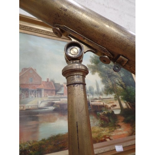 176 - EARLY 19TH CENTURY SINGLE BRASS TELESCOPE ON STAND BY SPENCER BROWNING AND RUST LONDON - FOLDING TRI... 