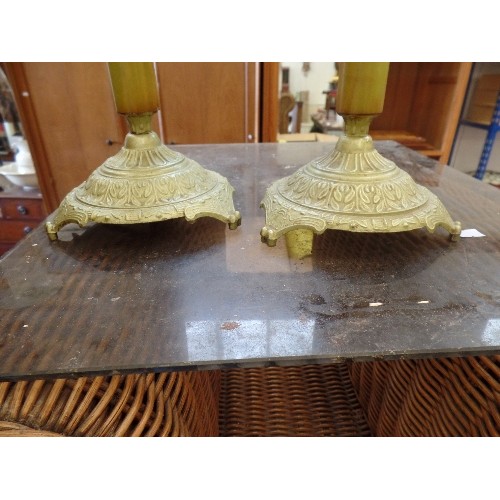 369 - PAIR OF ELEGANT ASHTRAYS/ PILLAR CANDLE HOLDERS.