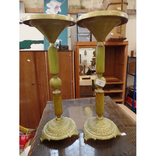 369 - PAIR OF ELEGANT ASHTRAYS/ PILLAR CANDLE HOLDERS.