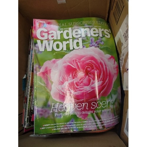 376 - BOX FULL OF GARDENERS WORLD, AMATEUR GARDENING, GARDEN NEWS, AND OTHER RELATED MAGAZINES.