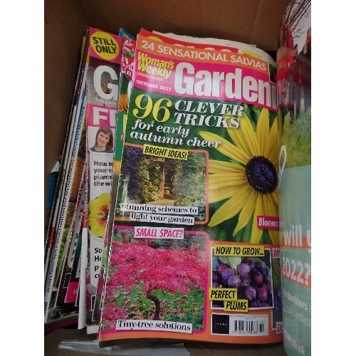 376 - BOX FULL OF GARDENERS WORLD, AMATEUR GARDENING, GARDEN NEWS, AND OTHER RELATED MAGAZINES.