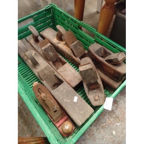 389 - 6 X VINTAGE WOOD PLANES.