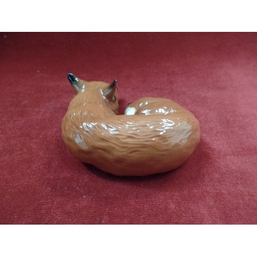 2 - BESWICK FOX FIGURE - PRINTED CIRCULAR MARK - 10CM ACROSS