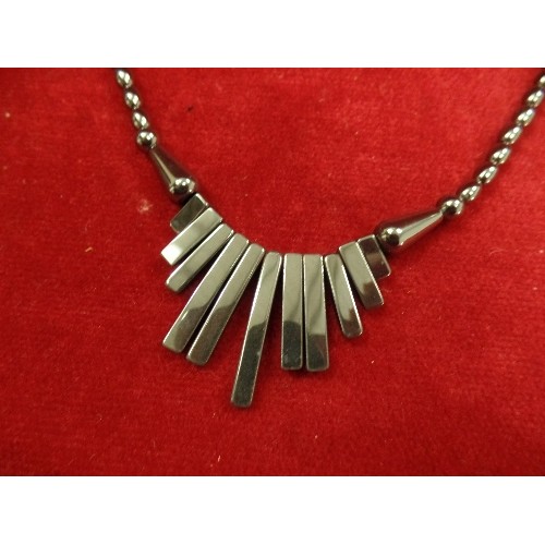 25 - TWO CLEOPATRA STYLE HEMATITE NECKLACES WITH BARREL CLASPS