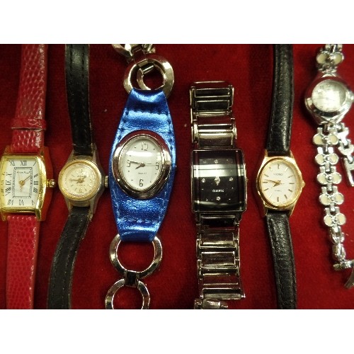 49 - 17 WRIST WATCHES - DIFFERENT DESIGNS & MAKES INCLUDING VINTAGE JOSMAR 17 JEWELS LADIES WATCH