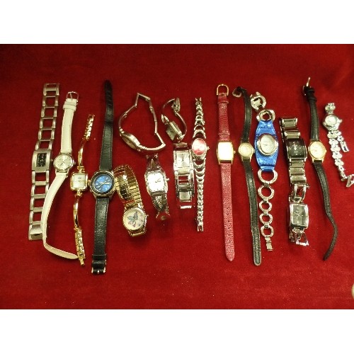 49 - 17 WRIST WATCHES - DIFFERENT DESIGNS & MAKES INCLUDING VINTAGE JOSMAR 17 JEWELS LADIES WATCH