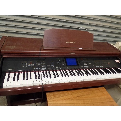 421A - TECHNICS SX- PR602 DIGITAL ENSEMBLE ELECTRIC ORGAN WITH PIANO STOOL AND SHEET MUSIC