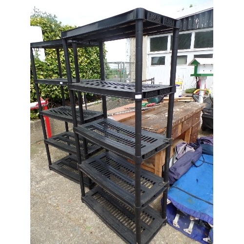 479 - BLACK PLASTIC 'ELDIR' SHELVING UNIT, APPROX 6FT HIGH