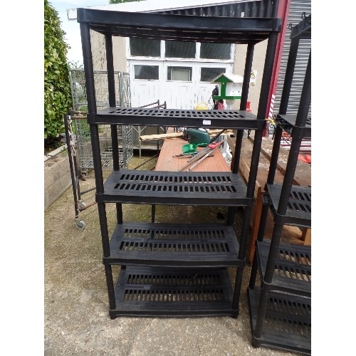 480 - BLACK PLASTIC 'ELDIR' SHELVING UNIT, APPROX 6FT HIGH