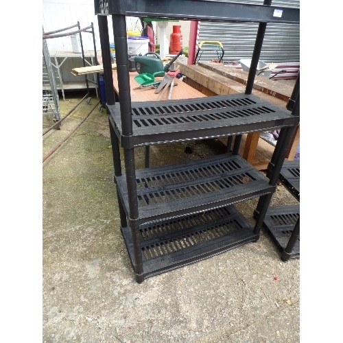 480 - BLACK PLASTIC 'ELDIR' SHELVING UNIT, APPROX 6FT HIGH