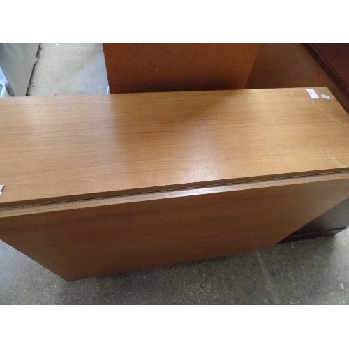 348 - TEAK EFFECT DROP-LEAF TABLE.