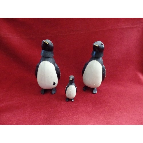 4 - THREE VINTAGE HARD PLASTIC PENGUINS WITH NODDING HEADS