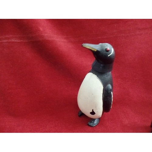 4 - THREE VINTAGE HARD PLASTIC PENGUINS WITH NODDING HEADS