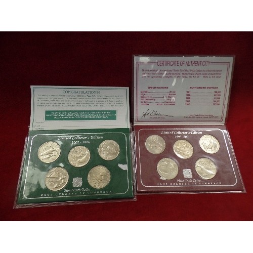 28 - LIMITED EDITION COLLECTOR'S HAWAIIAN COINS - MAUI TRADE DOLLARS 1997 TO 2001 & 2002 TO 2006