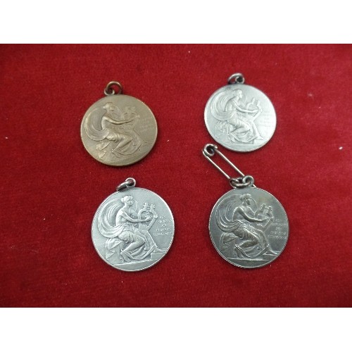 34 - FOUR 1920'S AND 1930'S MEDALS ISSUED FOR STRATFORD AND EAST LONDON MUSICAL FESTIVAL - 3 IN SILVER ME... 