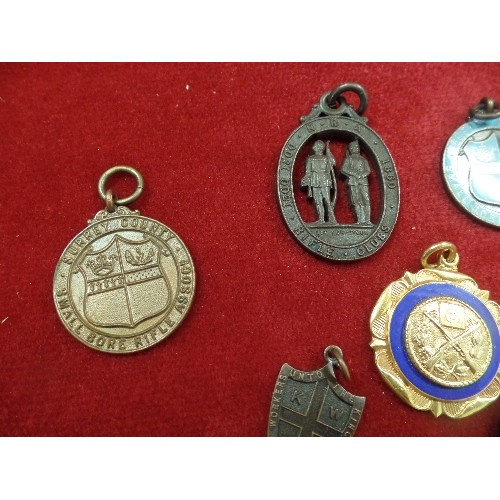 36 - 12 X RIFLE MEDALS, ENAMELLED METAL AND BRONZE METAL - SURREY COUNTY SMALL BORE RIFLE ASSOCIATION & R... 