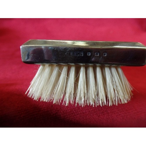 68 - PAIR OF STERLING SILVER BRUSHES - ENGINE TURNED DESIGN - HALLMARKED LONDON 1937 - GOOD CONDITION