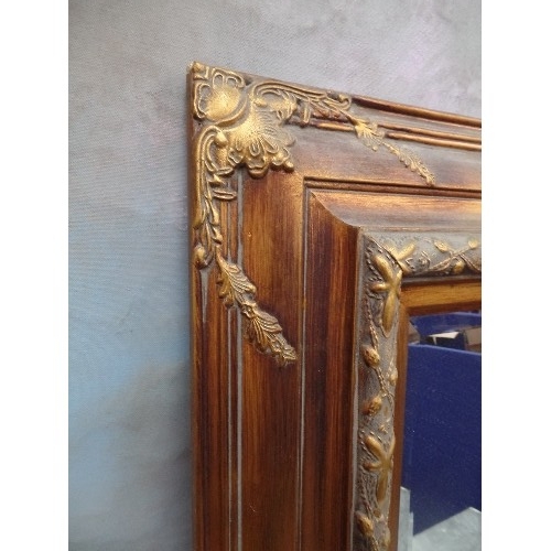 109 - LARGE GILT FRAMED MIRROR WITH BEVELLED GLASS - 82CM X 90CM