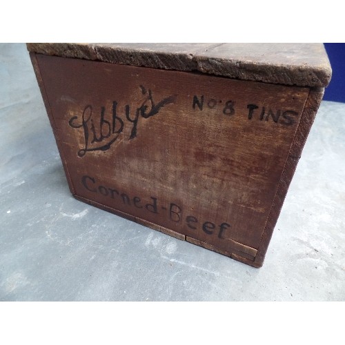 120 - A VINTAGE WOODEN CRATE ADVERTISING LIBBY'S FOOD PRODUCTS