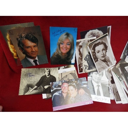 131 - COLLECTION OF SIGNED PHOTOGRAPHIC POSTCARDS OF FILM STARS AND CELEBRITIES. INCLUDES GREER GARSON, VI... 