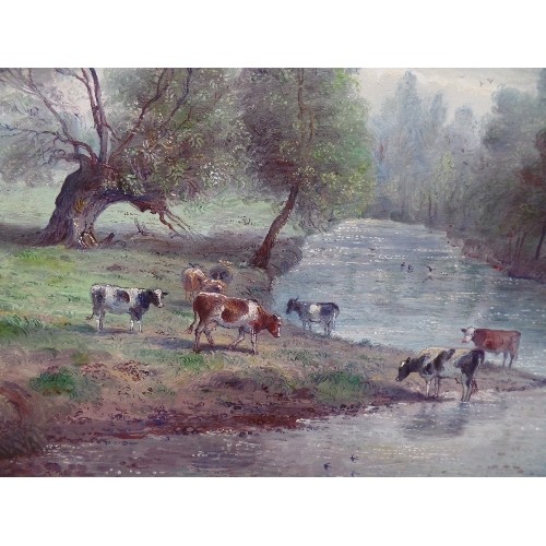 162 - A 20TH CENTURY OIL PAINTING ON BOARD OF AN ENGLISH RIVER SCENE BY JOHN E G MACE (BORN 1937 - PAINTS ... 