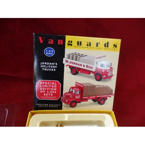 239 - VANGUARDS 1:64 SCALE JORDAN'S DELOIVERY TRUCKS, LIMITED EDITION PRECISION DIE-CAST - IMMACULATE COND... 