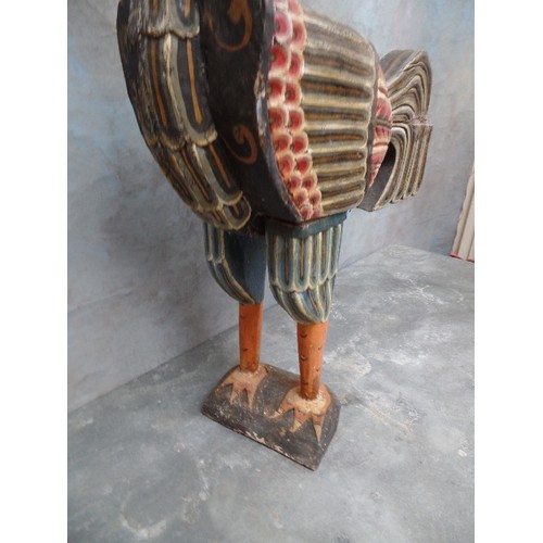 228 - A LARGE VINTAGE FOLK ART HANDPAINTED ROOSTER 67CM