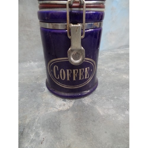 218 - BLUE CERAMIC COFFEE GRINDER