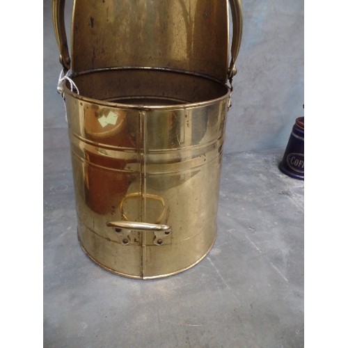 217 - VINTAGE BRASS COAL SCUTTLE