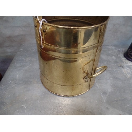 217 - VINTAGE BRASS COAL SCUTTLE