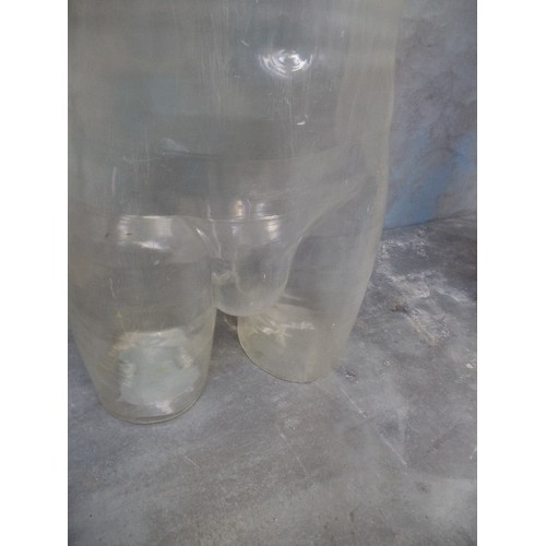 205 - FULL SIZE CLEAR PLASTIC MALE TORSO MANNEQUIN