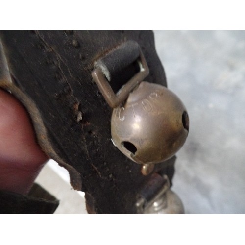 338 - A RARE CROTAL BELL STRAP - THE BELLS WITH DIFFERENT MARKINGS 