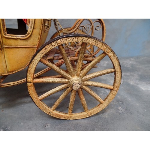 249 - A TIN PLATE MODEL OF A ROYAL STATE CARRIAGE - 42CM X 26CM