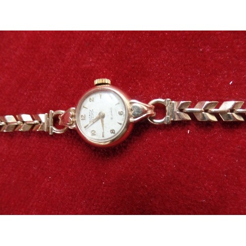 63 - VINTAGE 9CT GOLD LADIES ROTARY 