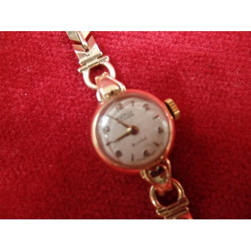 63 - VINTAGE 9CT GOLD LADIES ROTARY 