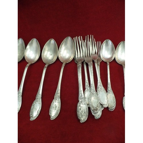 59 - QUANTITY OF MIXED GERMAN CUTLERY, PROBABLY BESPOKE PATTERN