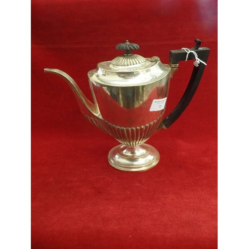 70 - TALL SILVER-PLATED TEAPOT.