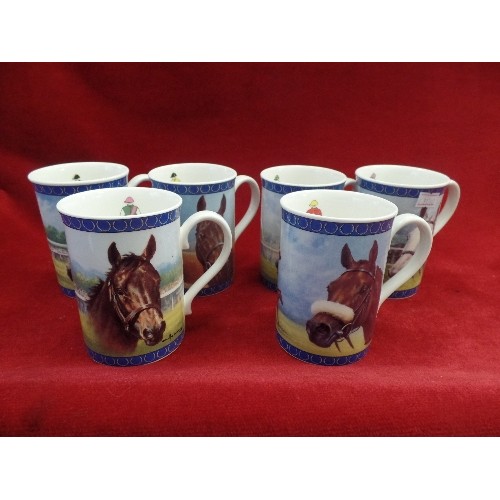 81 - SET OF 6  RACING LEGEND MUGS BY MILL REEF THE DANBURY MINT COLLECTION