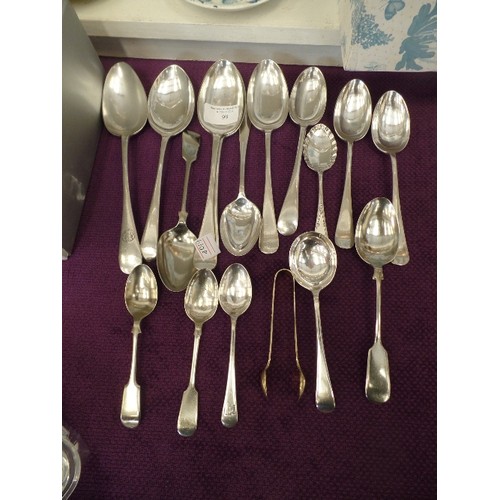 99 - COLLECTION OF SILVERPLATE FLATWARE,MAPLIN AND WEBB PLUS ONE SILVER SPOON