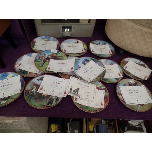 108 - 13 X  DANBURY MINT COLLECTION PLATES FROM THE GREAT RACEHORSES WITH CERTIFICATES