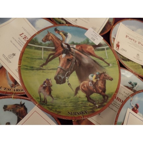 108 - 13 X  DANBURY MINT COLLECTION PLATES FROM THE GREAT RACEHORSES WITH CERTIFICATES